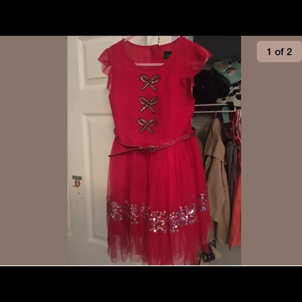 NEXT Girl’s dress red sequin size 4